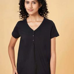 Dreamz by Pantaloons Black Cotton T-Shirt-36