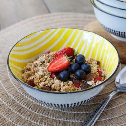 KitchenCraft Moroccan Style White & Yellow Stoneware Bowl-19