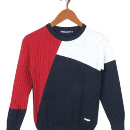 Monte Carlo Kids Multicolor Self Design Full Sleeves Sweater-33