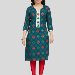 Saree Swarg Green Printed Straight Kurta-image-43