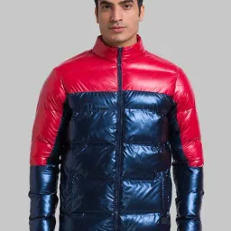 Parx Blue & Pink Regular Fit Quilted Jacket-image-52