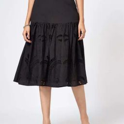 Honey by Pantaloons Black Self Pattern A-Line Skirt-image-19