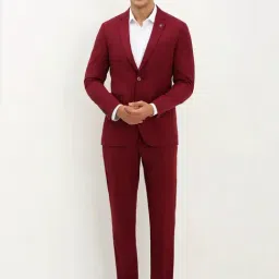 Allen Solly Red Slim Fit Two Piece Suits-image-7