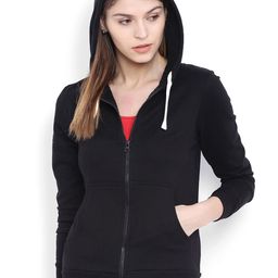 Campus Sutra Black Hooded Sweatshirt-image-17