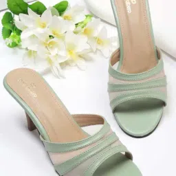 Pelle Albero Women's Green Casual Stilettos-image-70