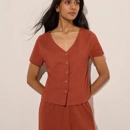 LOV by Westside Rust Textured Top-image-6