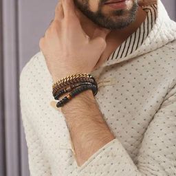 Aatmana Multicolor Brass Stretchable Bracelet-8