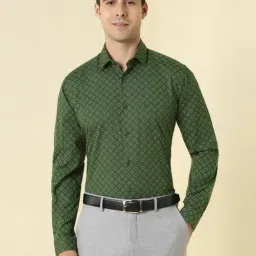 Allen Solly Green Slim Fit Printed Shirt-image-86