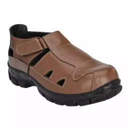 Armaduro Steel Toe Safety Shoes Low Ankle Rubber Sole Brown Leather Size UK 7, AD1022-image-42