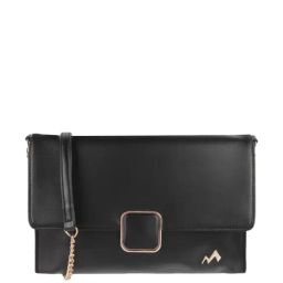 Metro Black Solid Medium Sling Handbag-43