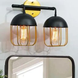 Homesake Transparent & Golden Metal 2-Light Vanity Wall Sconce-image-34