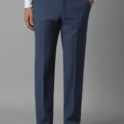 Louis Philippe Navy Skinny Fit Texture Trousers-picture-36