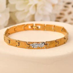 VOJ Gold & Silver Toned Linked Bracelets for Men-image-87