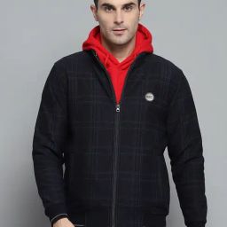 Monte Carlo Black Regular Fit Checks Reversible Jacket-6