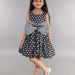 Pink Chick Girls Black Cotton Printed Casual Dresses-image-85