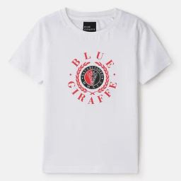 Blue Giraffe Boys White Pure Cotton Printed T-Shirt-picture-15