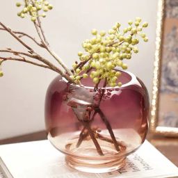 Pure Home and Living Red and Brown Ombre Glass Vase-image-81