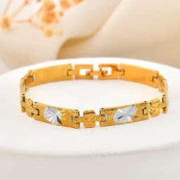 VOJ Dual Toned Textural Linked Bracelets for Men-picture-7