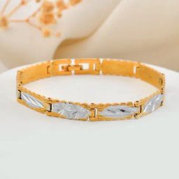 VOJ Dual Toned Textural Linked Bracelets for Men-picture-10