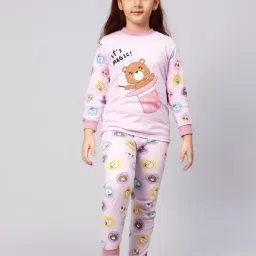 Bubble Berry Girls Purple Cotton Printed Night Suit-picture-28