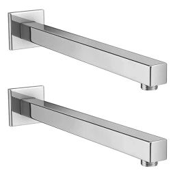 CLINTON Luxuary Sqaure Shower Arm with Wall Flange Stainless Steel 304.8 mm (12 Inch) (Pack of 2)-42