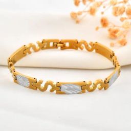 VOJ Gold & Silver Toned Dollar Sign Bracelets for Men-image-88