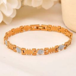 VOJ Gold & Silver Toned Designer Bracelets for Men-image-84