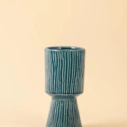 Whispering Homes Blue & Gold Remnant Ceramic Vase-image-92