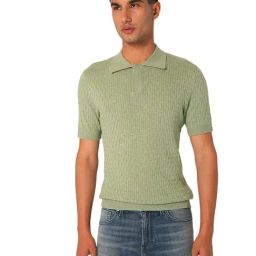Selected Homme Iceberg Green Cotton Regular Fit Texture Polo T-Shirt-image-73