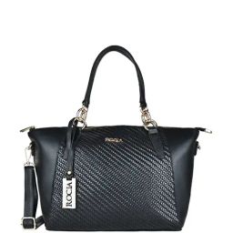 Rocia By Regal Black PU Textured Handbag-image-6