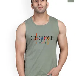 SLOWLORIS Pack Of 2 Printed Combed Cotton Gym Vests VSL26 CMB(CHS LGTGREEN)(ADV LGTGREEN)-picture-39