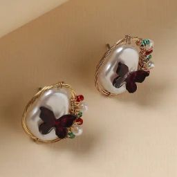 Sohi Butterfly Multicolor Stud Earrings for Women-image-8
