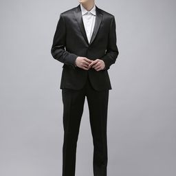 V Dot Slim Fit Single-Breasted Two-Piece Formal Blazer and Trousers-picture-39