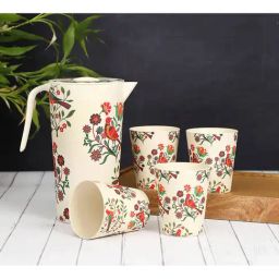 India Circus By Krshna Mehta Multicolor Bamboo Fibre Printed Pitchers-47