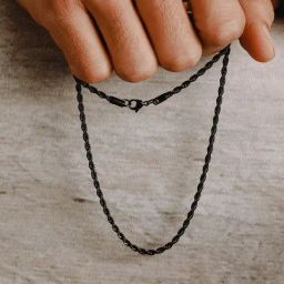 Aatmana Black Brass Stainless Steel Minimal Chain-image-28