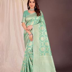 Moda Rapido Woven Design Zari Silk Cotton Banarasi Saree-39