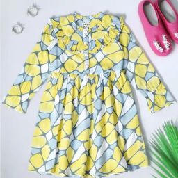 Bella Moda Kids Multicolor Printed Full Sleeves Fit & Flare Dress-image-75