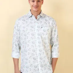 Allen Solly White Cotton Slim Fit Printed Shirt-picture-30