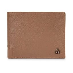 United Colors of Benetton Tan Calder Textured RFID Protected Leather Global Coin Wallet-picture-16