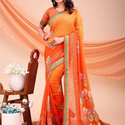 DIVASTRI Ethnic Motifs Printed Saree-image-83