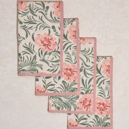 Westside Home Multicolour Botanical Design Dining Napkin (Set of 4)-33