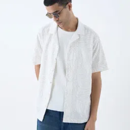 ETA by Westside White Embroidered Relaxed-Fit Cotton Shirt-picture-27