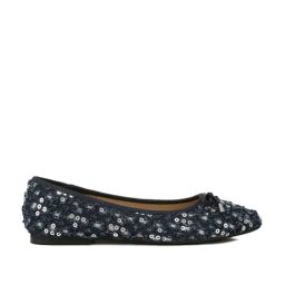 London Rag Women's Silver Flat Ballets-image-3
