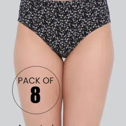 Lyra Assorted Color Cotton Printed Hipster Panties - Pack Of 8-43