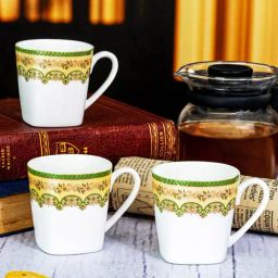 SONAKI White Bone China Mug - Set of 6 (130 ml)-6