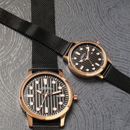 French Connection Unisex Pack Of 2 Textured Dial Reset Time Analogue Watch FCN080BM-69