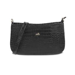 Metro Black Textured Medium Sling Handbag-image-27