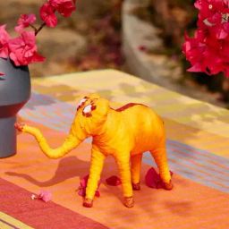 Happy Haathi Yellow Recycled Fabric Animal Figurine-image-6