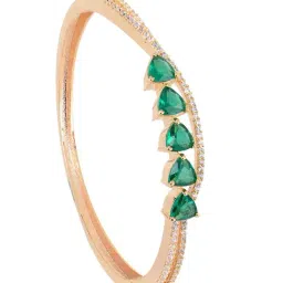 Saraf Jewellery Gold plated with Green American Diamond handcrafted Bracelet for Women & Girls-image-63