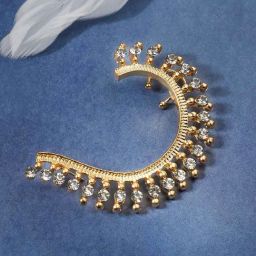 Sohi Metallic Gold Temple Ear Cuff Earrings for Women-image-40